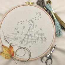 Load image into Gallery viewer, Raking Leaves Embroidery Pattern